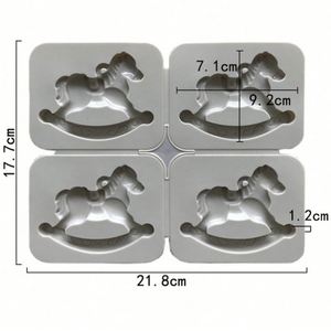 Moule en silicone en forme de cheval en plâtre pour loisirs créatifs, fabrication artisanale, outil de cuisson, bougie, savon, résine, OEM/ODM - Product Image 2