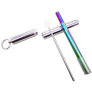 Paille métallique pliable avec boîte d'emballage, paille en acier inoxydable <span class=keywords><strong>réutilisable</strong></span> vente directe en usine - Product Image 3