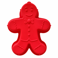 Moule à pâtisserie en silicone en forme de bonhomme en pain d'épices géant, antiadhésif, pour Noël