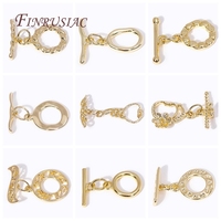 Multi Styles Fermoirs à bascule en laiton de haute qualité 18K Plaqué or Bracelet Connect Fermoirs DIY Jewelry Making Supplies OT Fermoirs