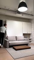 Modernes Schlafzimmermöbel-Design Klappbares Wandbett Murphy-Bett Platzsparendes Bett mit Kleiderschrank