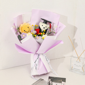 <span class=keywords><strong>Doctor</strong></span> Bear Inspirational High School Ingreso Examen Ramo Girasol Punto Lana Flor artificial Plantas decorativas - Product Image 6