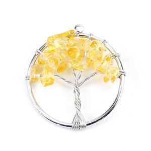 3Cm Handgemaakte Kleurrijke Edelsteen 7 Chakra Turquoise Levensboom Hanger Natuurlijke Kristallen Charme Hanger - Product Image 6