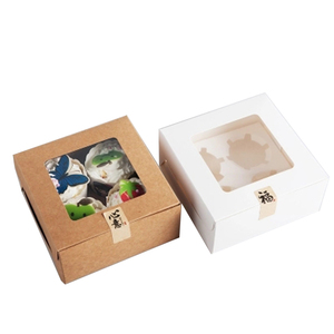 kraft paper square cups cake paper box custom cupcake egg tart packaging paper box