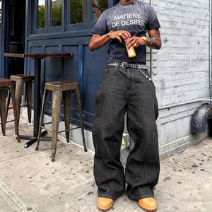 Retro Giản Dị Hàng Ngày Mặc Cổ Điển Nguyên Liệu Denim Jeans Cho Nam Giới Xác Thực <span class=keywords><strong>Selvedge</strong></span> Denim Thẳng Cắt Cổ Điển Quần Áo Lao động Jeans - Product Image 2