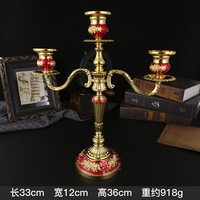 Décoration de table romantique pour la maison, candelabre à 3 bras pour bougies coniques