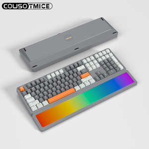 <span class=keywords><strong>Clavier</strong></span> crémeux <span class=keywords><strong>Bluetooth</strong></span> 5.0/2.4GHz/filaire avec pavé numérique <span class=keywords><strong>Clavier</strong></span> mécanique sans fil RGB à commutation à chaud pour jeux avec repose-poignets - Product Image 4