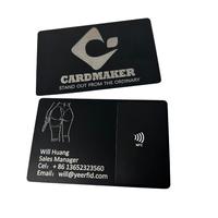 Tarjeta de Visita Metálica Negra en Plata y Oro con NFC, Tarjeta de Visita Digital Metálica con Caja de Regalo para Redes Sociales