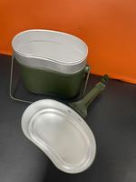 Ensemble de boîtes à lunch allemandes de style militaire Pot en trois pièces en aluminium Design de camping pour l'entraînement Stockage des aliments 1,7 L