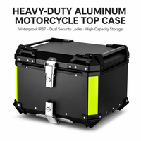 Top Case pour Moto pour les Motards d'Aventure, Boîte Arrière en Aluminium Antivol à Double Verrouillage, Étanche IP67