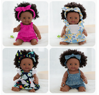 Poupée Reborn Afro-Américaine Réaliste de 30 cm, Cheveux Afro, Vinyle Souple, Mignonne, Bébé Noir Nouveau-né, Jouet Réaliste, Cadeau pour Enfants