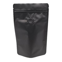 Sinoy LOW MOQ Sacs d'emballage pour grains de café en feuille d'aluminium noir mat, refermables avec valve, recyclables, formats 12Oz 16Oz 5Lb 250G 500G 1Kg