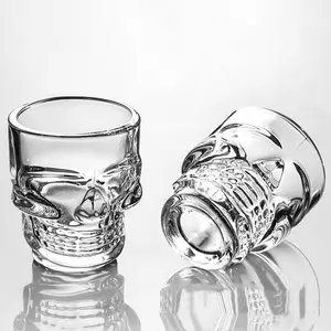 50ml Skull Head Shot Glass Fun Creative Clear Crystal Party Wine Cup Transparent Beer Steins Men Gift