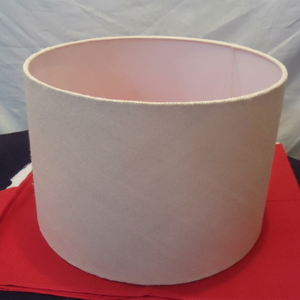 Abat-jour cylindrique en tissu fait main, design moderne, accessoire de lampe avec structure en fil de fer, douilles E27, en tissu de coton et lin. - Product Image 1