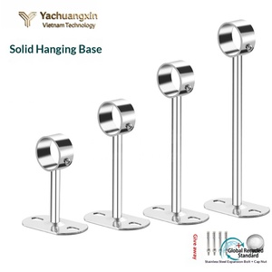 Yachuangxin Stainless Steel <b>Rod</b> <b>Holder</b> Solid Hanging Base Round Shape for Home Installation - Product Image 6