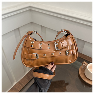 Sac à main de luxe en cuir PU pour femme, petit sac sous le bras, style motard, prix abordable, fabriqué en Chine - Product Image 1