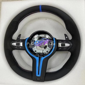 Volante de fibra de carbono de cuero <span class=keywords><strong>M</strong></span> Performance compatible con F30 F32 F10 F20 F07 F01 <span class=keywords><strong>E46</strong></span> E60 E90 M3 M4 M5 M7 coche de nueva generación - Product Image 6