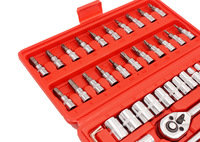 Ensemble d'outils à cliquet 46 pièces de haute qualité Kit de clé en matériau Cr-V avec étui rigide Vente directe d'usine personnalisable OEM