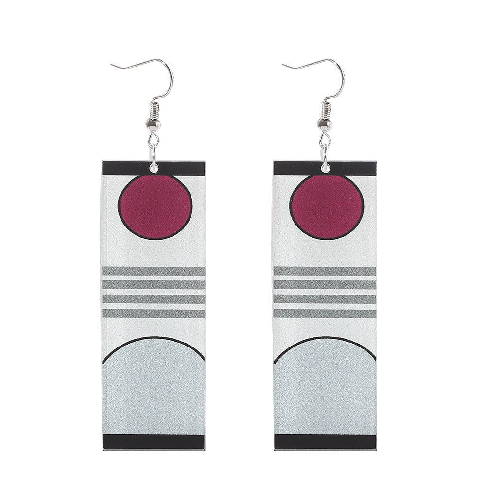 Geometric Tanjiro Earrings for Women Anime Jewelry ODM