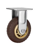 Roue pivotante industrielle robuste en caoutchouc mousse de 4, 5, 6, 8 pouces avec plaque supérieure et double roulement à billes pour chariot