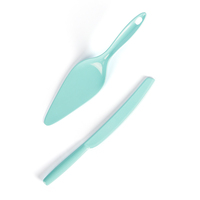 Ensemble cuillère à gâteau, couteau et support à gâteau en mélamine, Design personnalisé avec autocollants couleur pleine