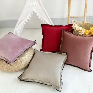 Instagram Wind Lotus Leaf Edge Cushion Cover Fresh Velvet Cushion Cover Princess Style Big Cushion Cover