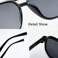Lunettes de Soleil Grossiste Surdimensionnées Carrées Rétro Design Tendance Personnalisables pour Femmes et Hommes, Monture PC Vintage à la Mode