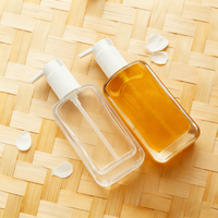 Flacon pompe en verre de luxe à fond épais carré de 150 ml pour soins de la peau, lotion corporelle, nettoyant visage, huile, avec clip de sécurité