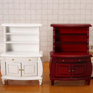 Estilo europeo 1:12 modelo de bolsillo casa de muñecas de madera manualidades en miniatura gabinete Vertical exhibición dibujos animados grasa librería muebles - Product Image 1