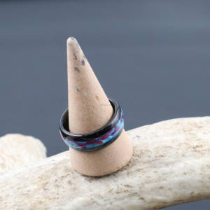 POYA 8MM intarsio nero a cupola in acciaio al tungsteno blu rosso deriva sabbia <span class=keywords><strong>marito</strong></span> <span class=keywords><strong>e</strong></span> <span class=keywords><strong>moglie</strong></span> coppie amici regali di anniversario per le vacanze - Product Image 3