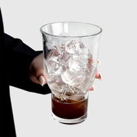 XUANHUI Unieke Moderne Brede-mondstuk Glazen Beker Zonder Handvat Zonder Deksel IJs Americano Koffie Grote Capaciteit Frisdrank Fruitthee