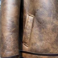 Blouson d'Aviateur en Cuir Mouton Retourné Personnalisé Style Vintage, Veste Bomber Hiver en Véritable Peau de Mouton ou Fausse Fourrure pour Homme