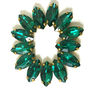 Chanceux plus épais en laiton brut griffe fantaisie cristal Point arrière cristal métal ensemble 9*18mm Navette cheval oeil sans trous pour <span class=keywords><strong>bijou</strong></span> - Product Image 6