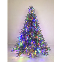7.5Ft Easy Assem ble Klapp-PVC-Weihnachts baum mit warm weißem LED-Licht