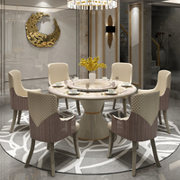 Leichte Luxus Marmor Esstisch Kombination Moderner und minimalisti scher Home Hotel Runder Tisch mit Plattenspieler Rock Plate Dining Tab