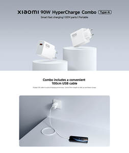 Xiaomi 90W HyperCharge Combo (Tipo-A) Adaptador de enchufe USB de carga súper rápida inteligente para teléfono Móvil Auricular Reloj inteligente - Product Image 2