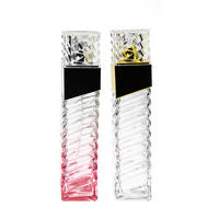 Flacons de parfum en gros de 100 ml, vaporisateurs mignons ronds vides avec bouchon à vis, en verre estampé à chaud, avec diffuseur à bâtonnets
