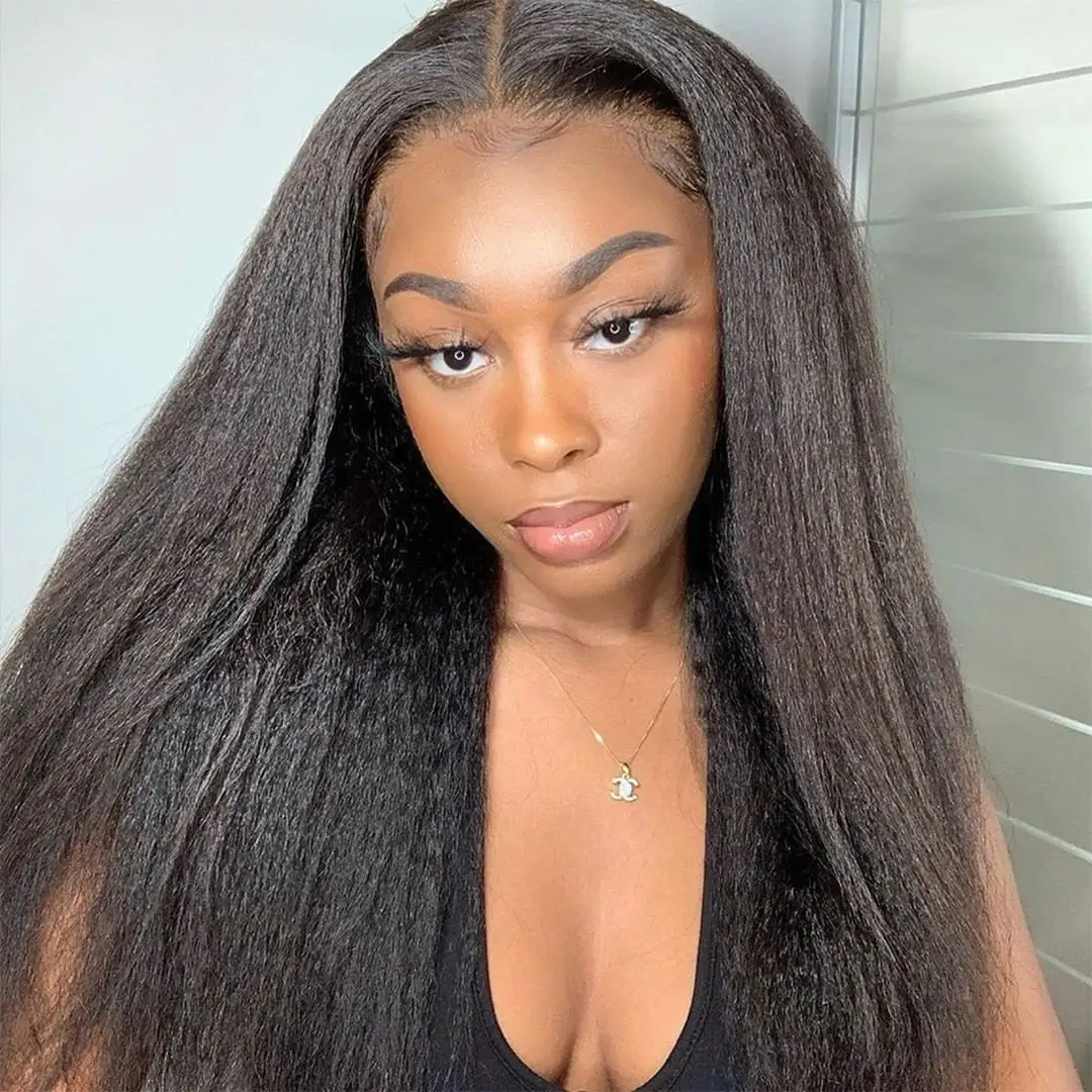 13*6 Lace Front Wig HD Lace Yaki 12A Grade Virgin Hair Straight Swiss HD Lace Front Wigs 100% Human Hair For Black Women