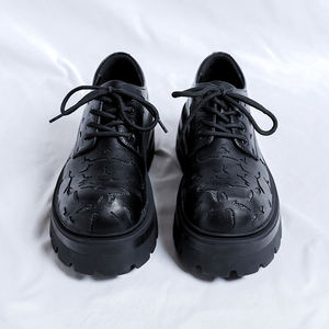 Zapatos de Cuero para Hombre, Otoño e Invierno, Nuevos Zapatos Casuales con Cordones y Suela Gruesa para Adolescentes, Estilo Bullock, Zapatos de Moda para Hombre - Product Image 6