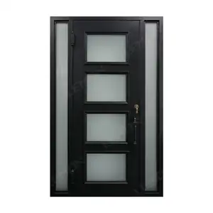 Schlussverkauf individualisierte ausgezeichnete schmiedeeiserne Tür ausgefallenes Design außenbereich Außen einzelstahl-Sicherheitstüren zu verkaufen