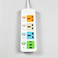 Regleta de Protección Contra Sobretensiones con Interruptores Independientes, Enchufe Universal y Puertos USB Opcionales, Cable de Extensión para Hogar/Oficina