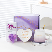 Ensemble de sous-verres en céramique minimaliste moderne de style Guangdong avec fonction chauffante pour la Saint-Valentin et la remise des diplômes - Cadeau de gros transfrontalier