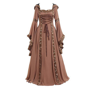 <span class=keywords><strong>Elegante</strong></span> Vestido de Noche para Mujer Talla Grande, Estilo <span class=keywords><strong>Medieval</strong></span> Retro, Vestido con Capucha, Manga Campana, Vestido Completo Aristocrático - Product Image 4