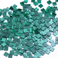 Pierres de malachite naturelle de haute qualité en gros, 6/8/10/12/13 mm, trèfle à quatre feuilles, fleur, pierre de malachite verte en stock