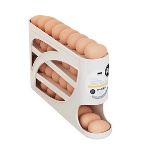 Egg Storage <b>Rack</b> <b>Rolling</b> Design Fresh Keeping Refrigerator Kitchen Organizer PP Material - Product Image 2
