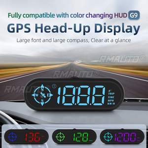 G9 ออโต้ HUD GPS จอแสดงผลบนกระจกหน้ารถมาตรวัดความเร็วพร้อมเข็มทิศนาฬิการะยะทางการขับขี่สัญญาณเตือนภัยอุปกรณ์อิเล็กทรอนิกส์ - Product Image 1