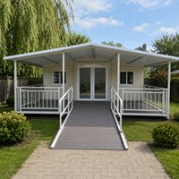 Maison conteneur extensible sans obstacle avec porte large et aménagement salle de bain pour maisons de retraite et projets pour seniors
