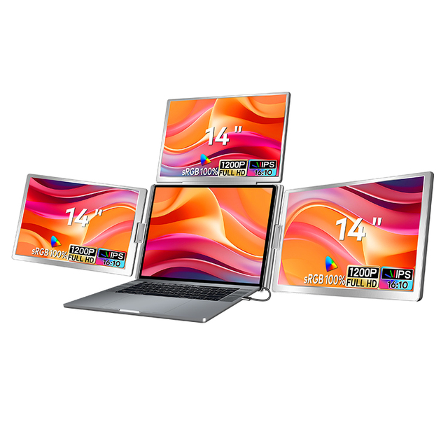 Consumer electronics 14 inch high quality external monitor 4 screens for laptop display for working gaming