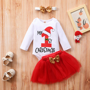 Vestidos para Recién Nacidas, Ropa para Niñas, Ropa Navideña, Conjuntos de Vestidos de Santa Claus para Bebés, Proveedor Chino para Regalos - Product Image 5