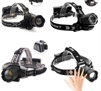 Lampe de casque de sécurité minière Xhp99 IP66 étanche 1800 lumens en alliage d'aluminium avec zoom, 2 piles rechargeables 18650, LED à intensité variable